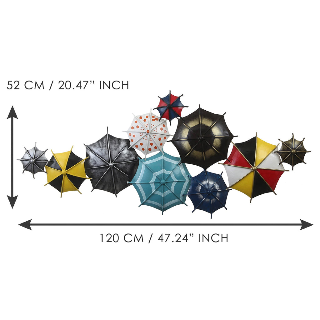 Set of Colorful Handcrafted Umbrella's Iron Wall Hanging/Art