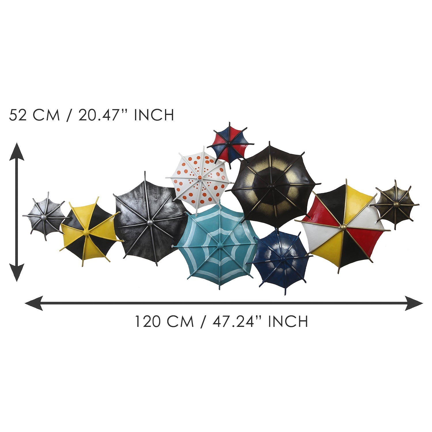 Set of Colorful Handcrafted Umbrella's Iron Wall Hanging/Art