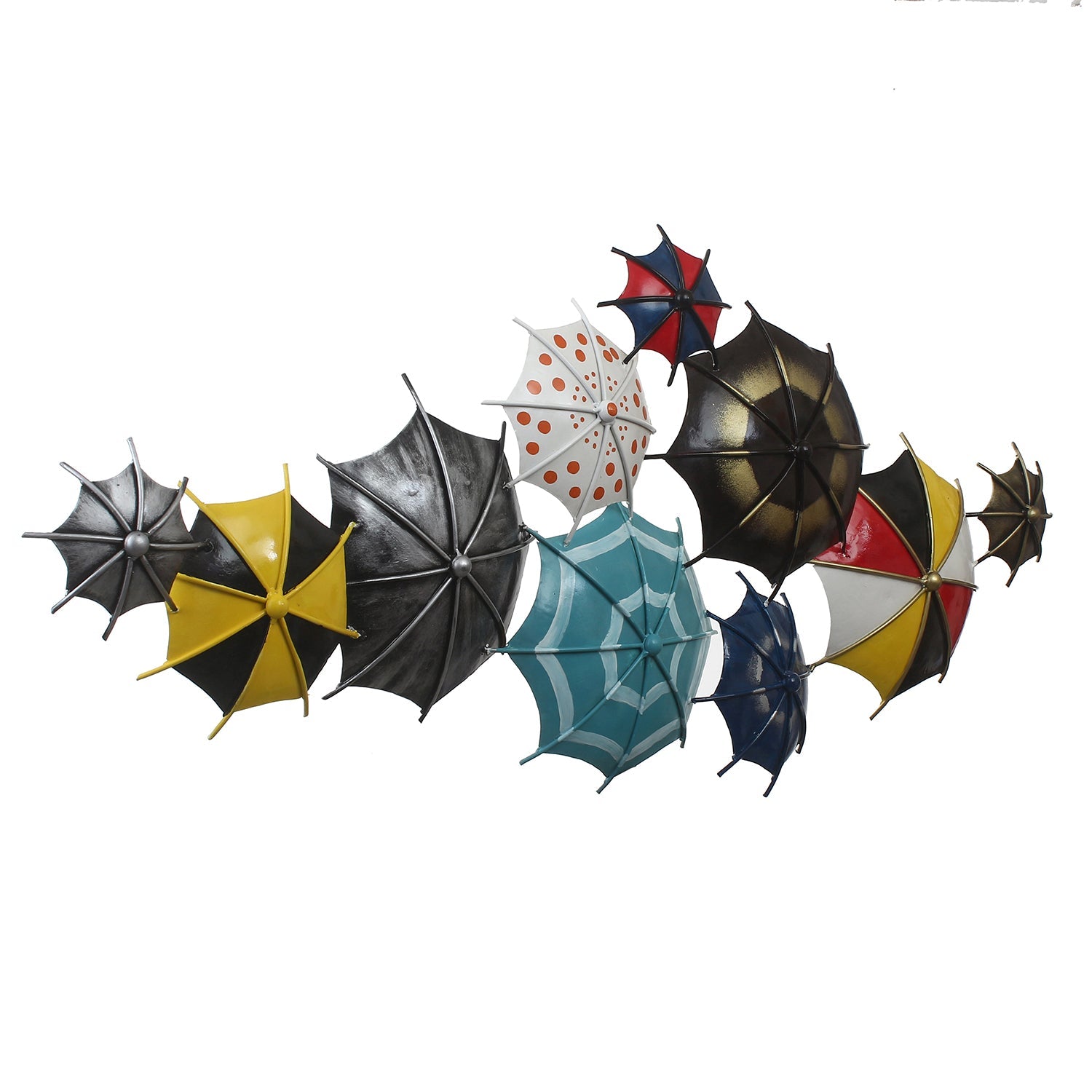 Set of Colorful Handcrafted Umbrella's Iron Wall Hanging/Art