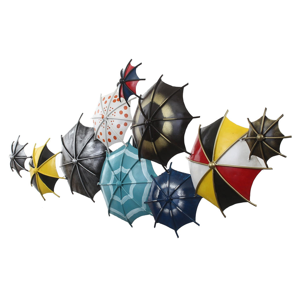 Set of Colorful Handcrafted Umbrella's Iron Wall Hanging/Art