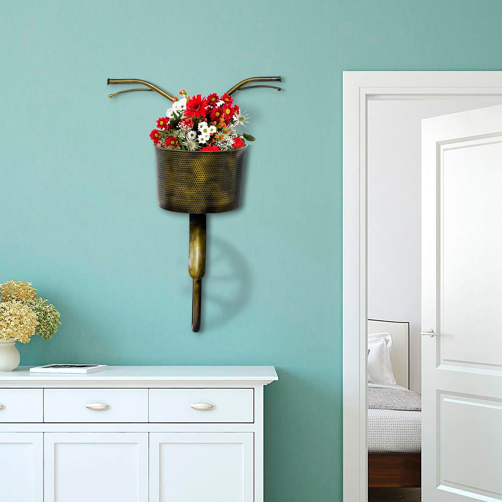 Multiutility Cycle Shape Iron Decorative Wall Hanging Kafalo