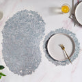 Icy Blue Luxe Round Tablemat Set Of 6 Nestasia