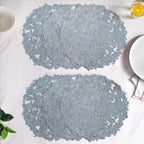 Icy Blue Luxe Round Tablemat Set Of 6 Nestasia