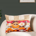 Feathered Print Embroidered Cotton Cushion Cover 50x36cm Nestasia