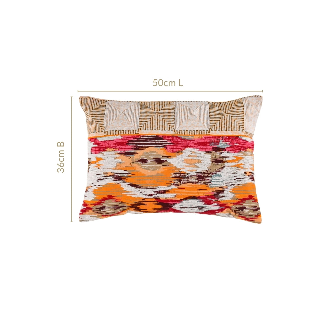 Feathered Print Embroidered Cotton Cushion Cover 50x36cm Nestasia