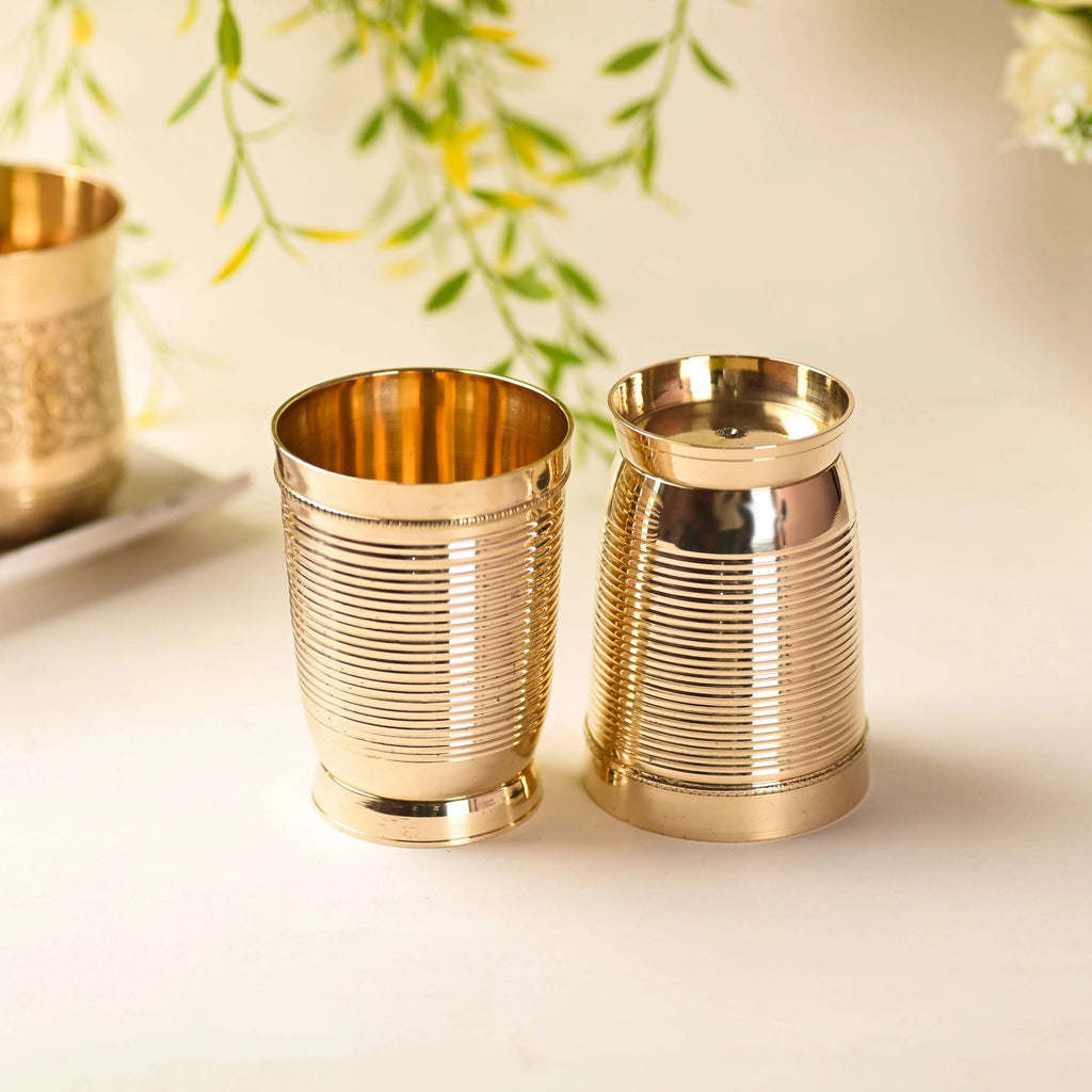 Brass Lining Glass Pair Vedansh Craft