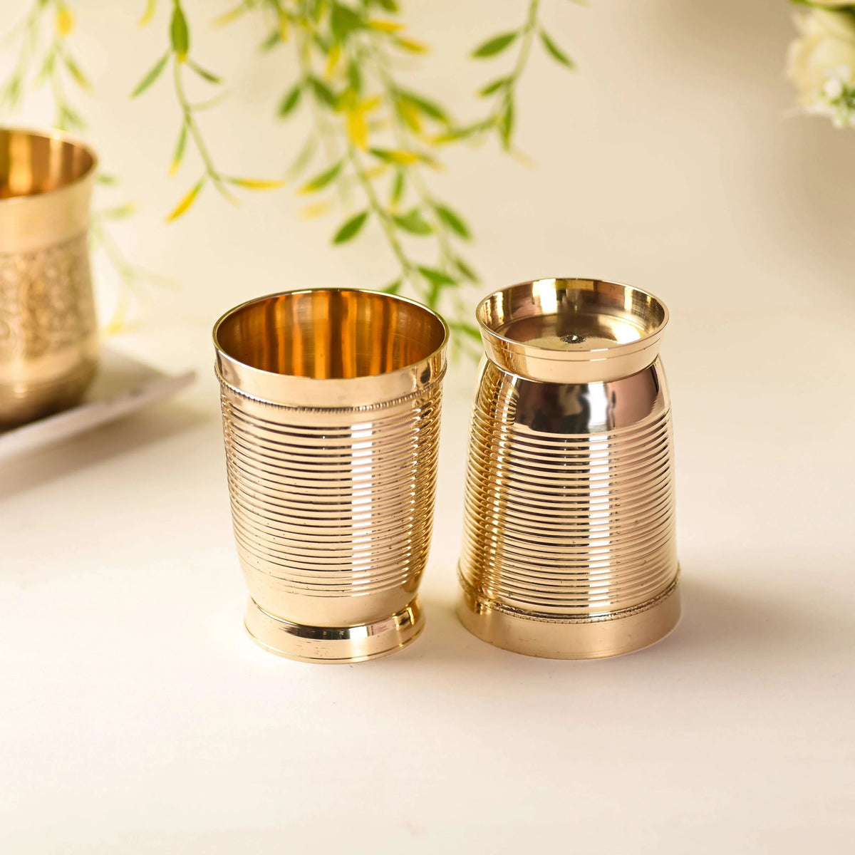 Brass Lining Glass Pair Vedansh Craft