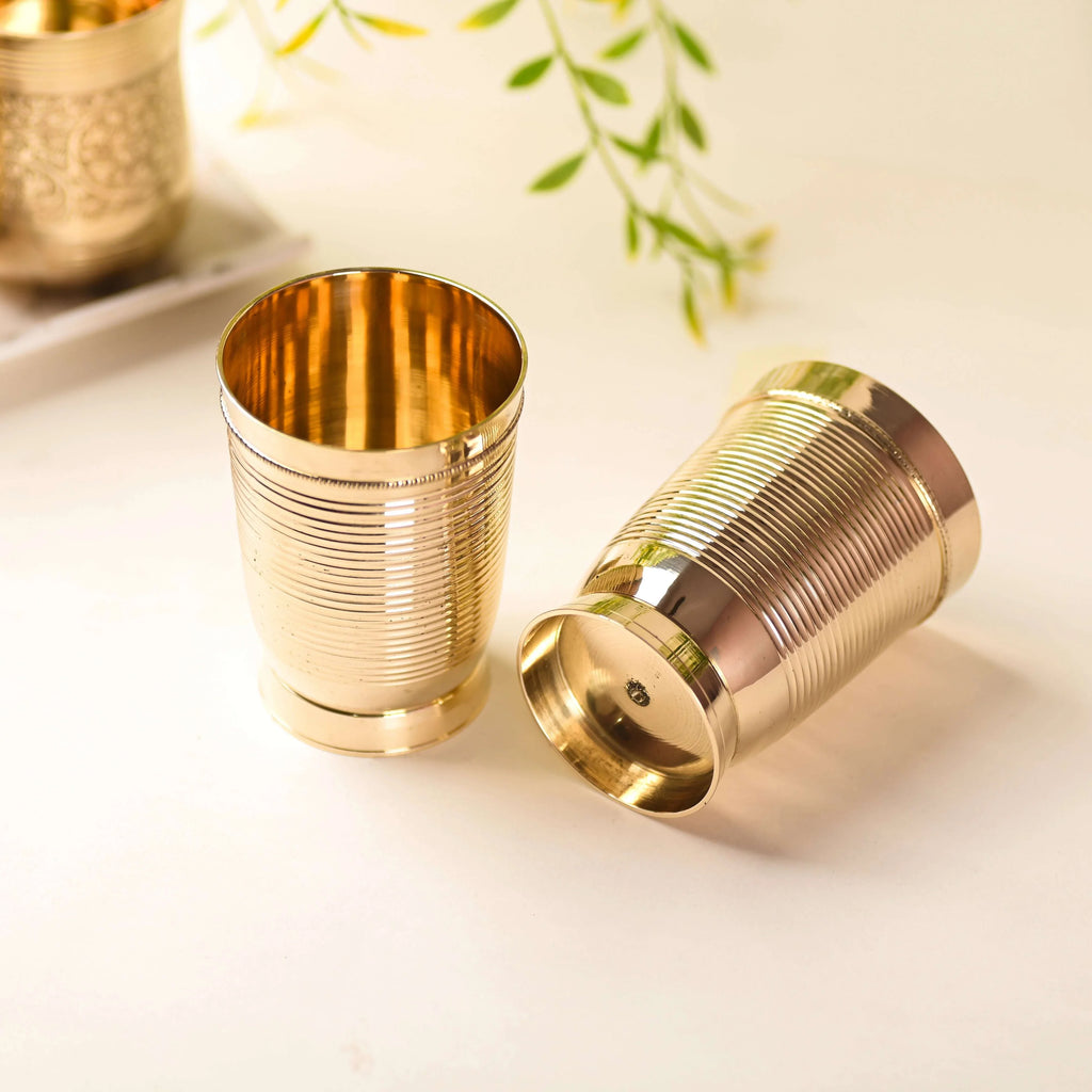 Brass Lining Glass Pair Vedansh Craft
