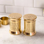 Brass Container / Storage Jar With Lid Pair (5.5 Inch) Vedansh Craft