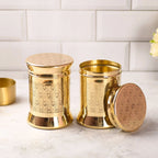 Brass Container / Storage Jar With Lid Pair (5.5 Inch) Vedansh Craft