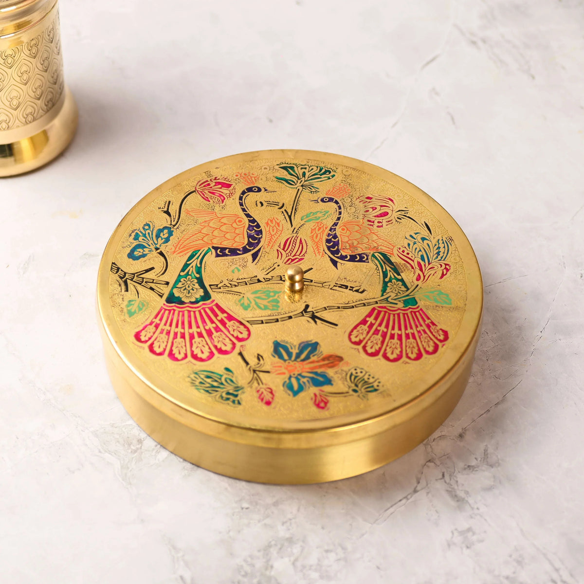 Brass Peacock Masala Daani / Spice Box Vedansh Craft