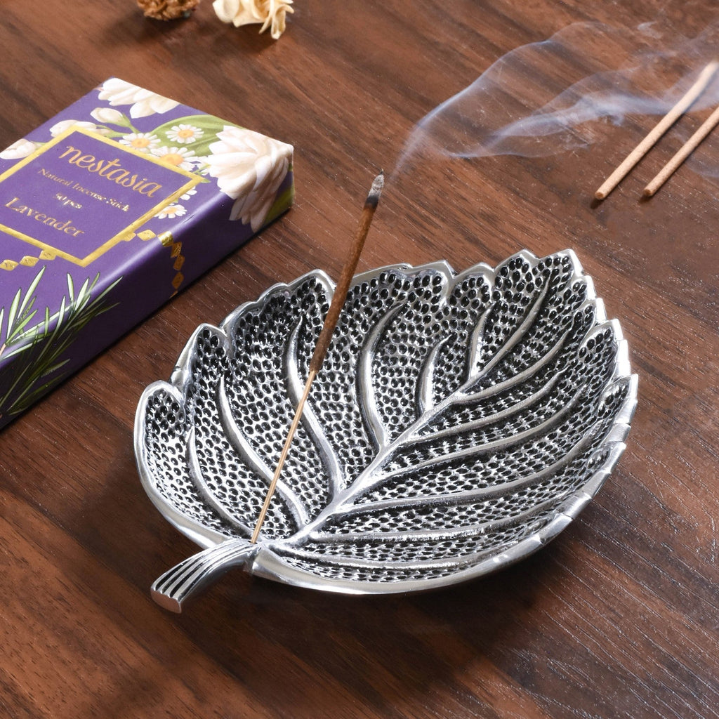 Leaf Incense Holder With Organic Lavender Incense Sticks Nestasia