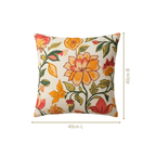 Indie Floral Embroidered Cotton Cushion Cover 40x40cm Nestasia