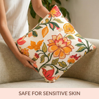 Indie Floral Embroidered Cotton Cushion Cover 40x40cm Nestasia