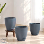 Indoor Plant Florin Pot Self Watering Grey Set Of 3 Nestasia