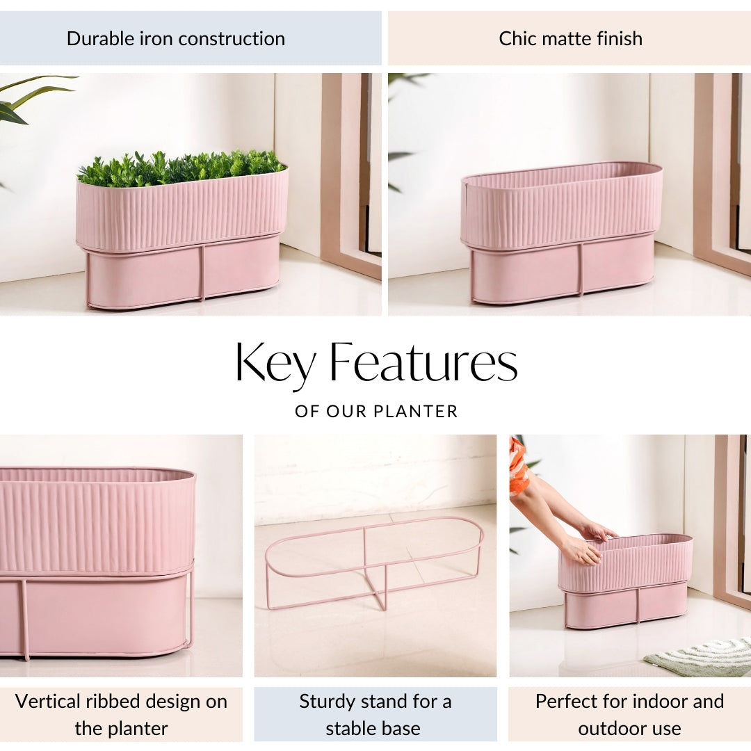 Box Planter With Stand Dusty Pink Nestasia