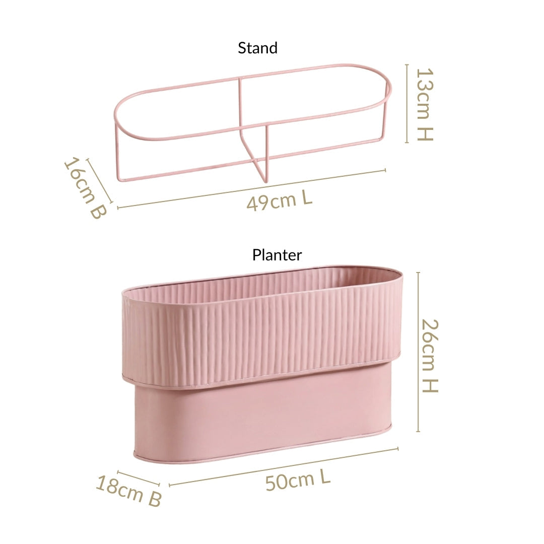 Box Planter With Stand Dusty Pink Nestasia