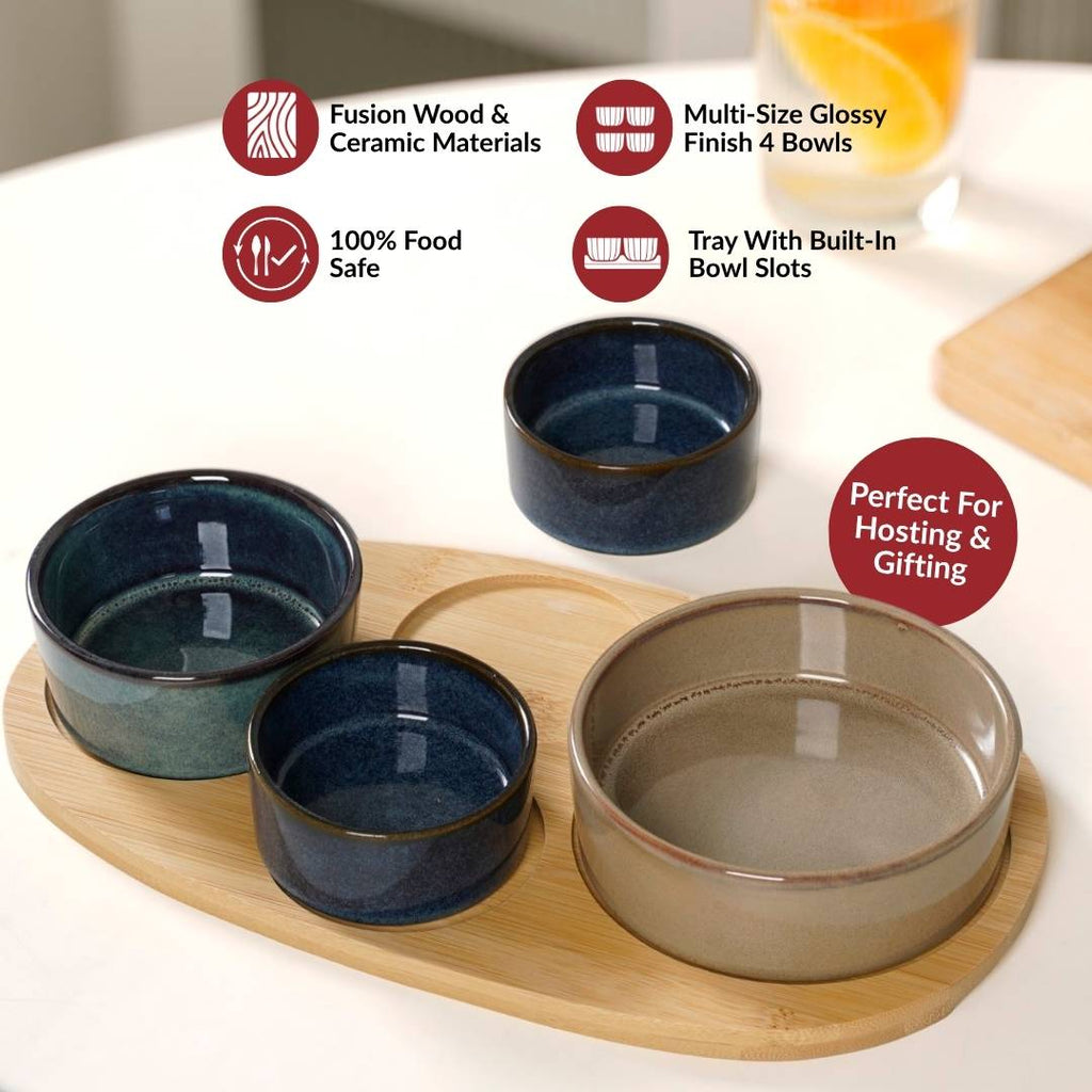 Stoneware Platter Set Of 5 Nestasia