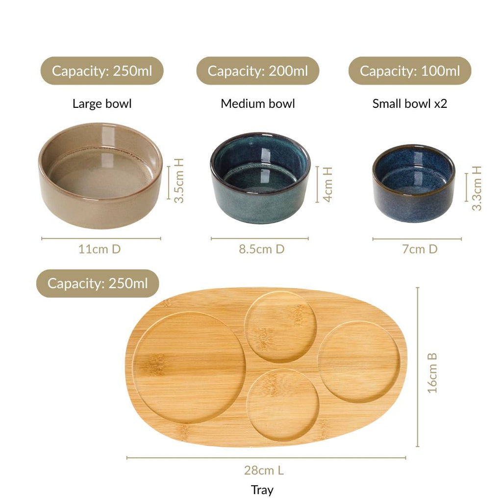 Stoneware Platter Set Of 5 Nestasia