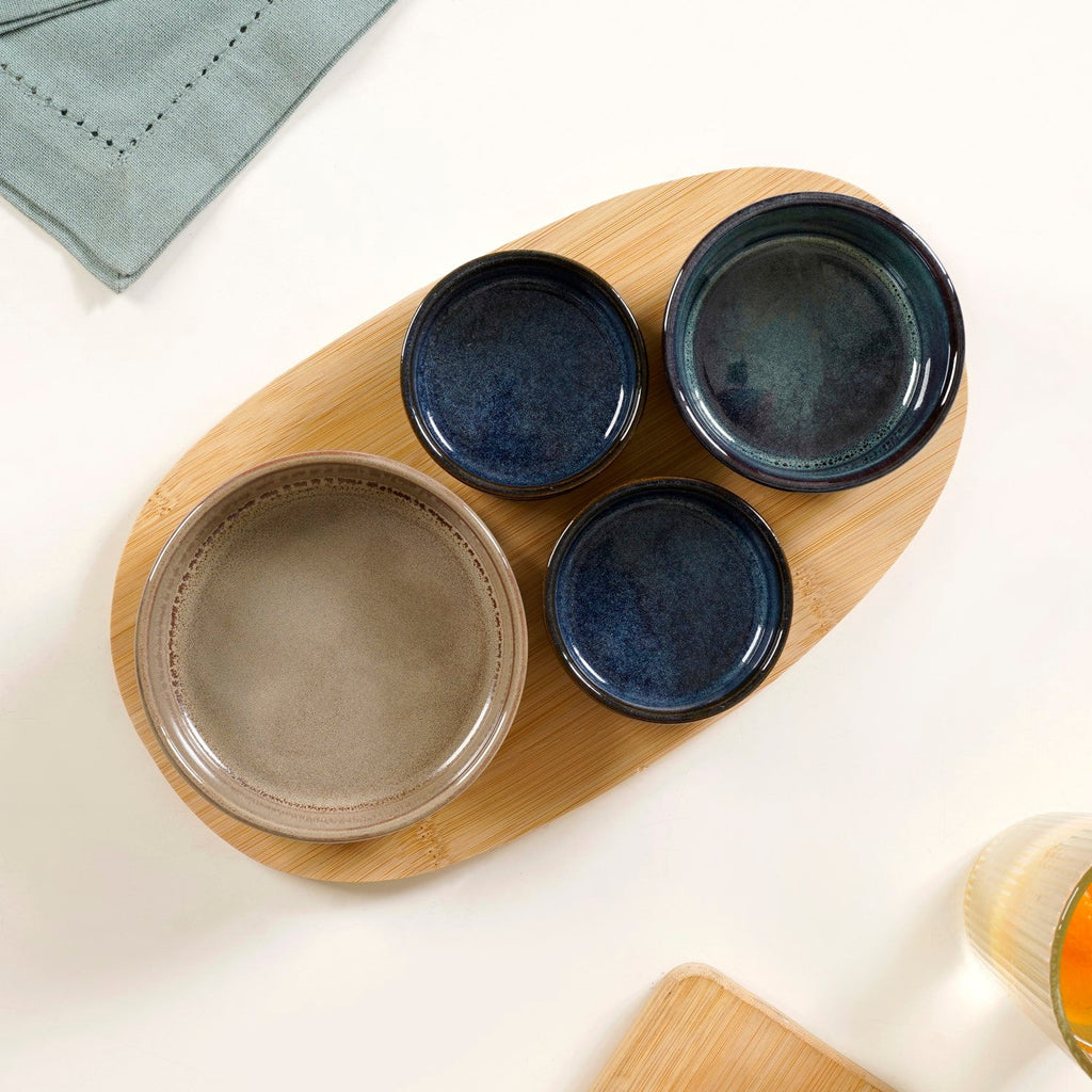 Stoneware Platter Set Of 5 Nestasia