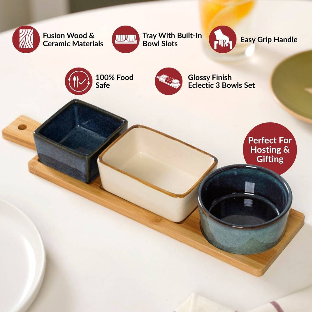 Stoneware Ceramic Serving Set Of 4 Nestasia