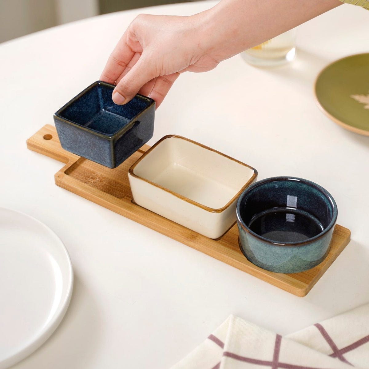 Stoneware Ceramic Serving Set Of 4 Nestasia