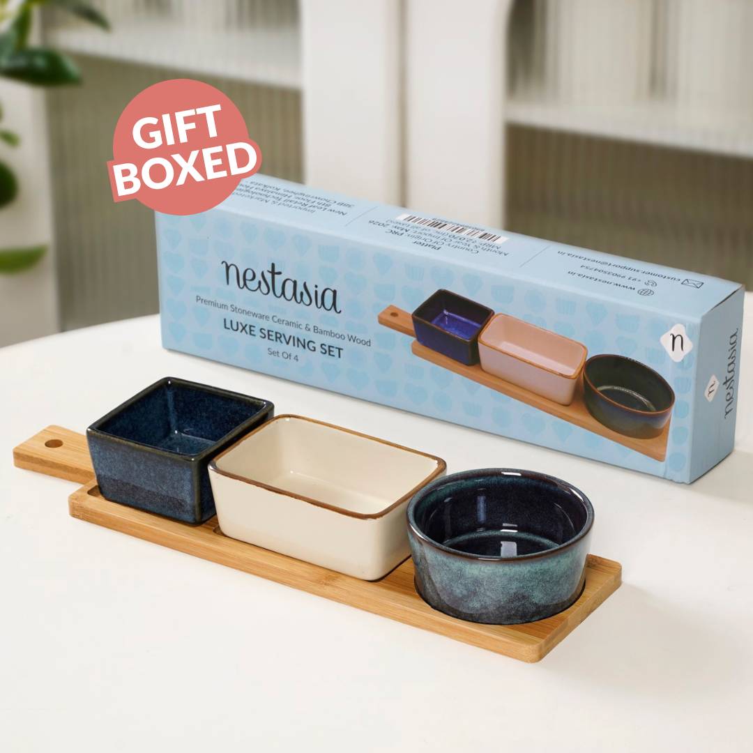 Stoneware Ceramic Serving Set Of 4 Nestasia