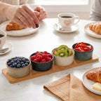 Stoneware Bowl Platter Set Of 5 Nestasia