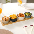 Stoneware Bowl Platter Set Of 5 Nestasia