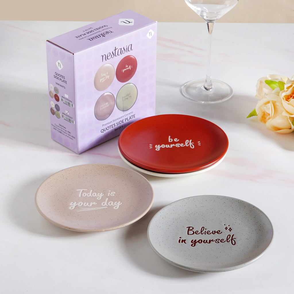 Inspiration Quotes Small Plate Set Of 4 15cm Nestasia