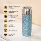 Insulated Titanium Bottle With Magnetic Lid Blue 500ml Nestasia