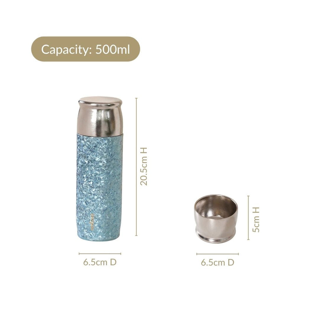 Insulated Titanium Bottle With Magnetic Lid Blue 500ml Nestasia