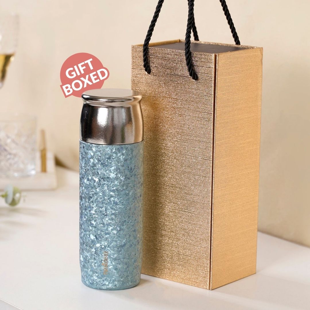 Insulated Titanium Bottle With Magnetic Lid Blue 500ml Nestasia
