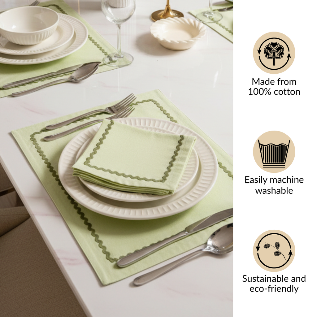 Isabelle Table Linen Gift Hamper Box With Set Of 6 Mats Napkins And Rings Nestasia