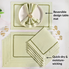 Isabelle Table Linen Gift Hamper Box With Set Of 6 Mats Napkins And Rings Nestasia