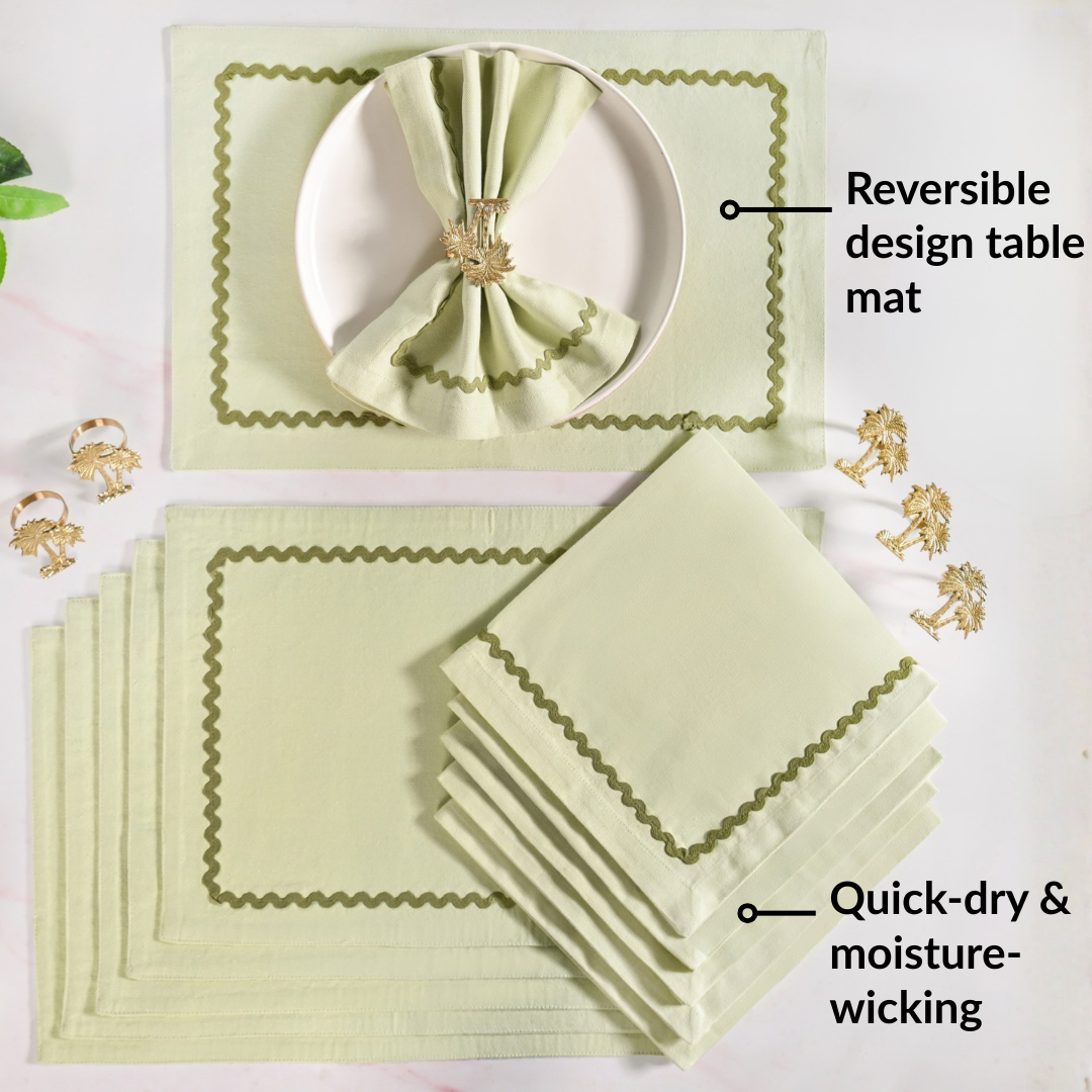Isabelle Table Linen Gift Hamper Box With Set Of 6 Mats Napkins And Rings Nestasia
