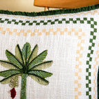Island Plaid Cotton Embroidered Cushion Cover 40x40cm Nestasia
