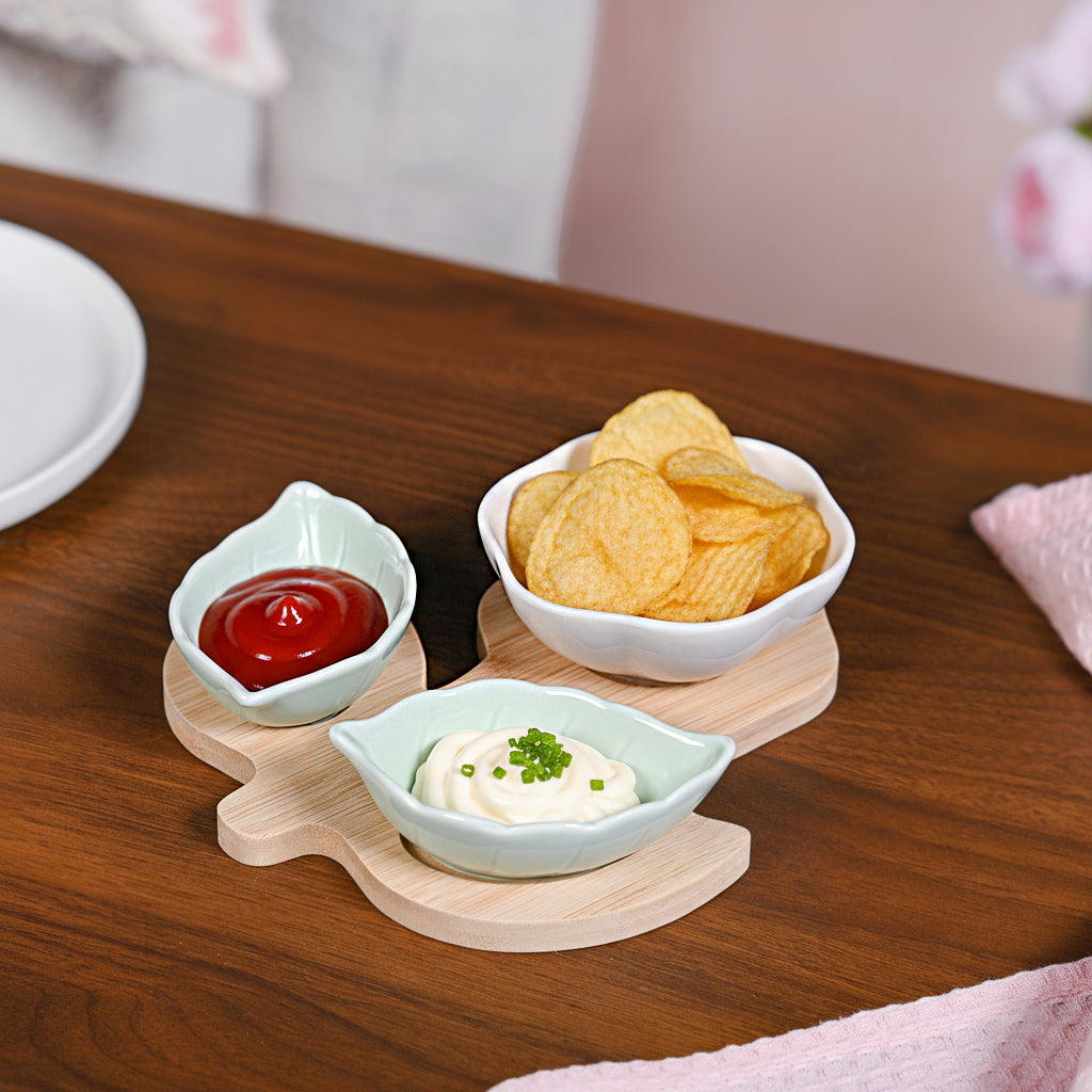 Flower Leaf Snack Platter Set Nestasia