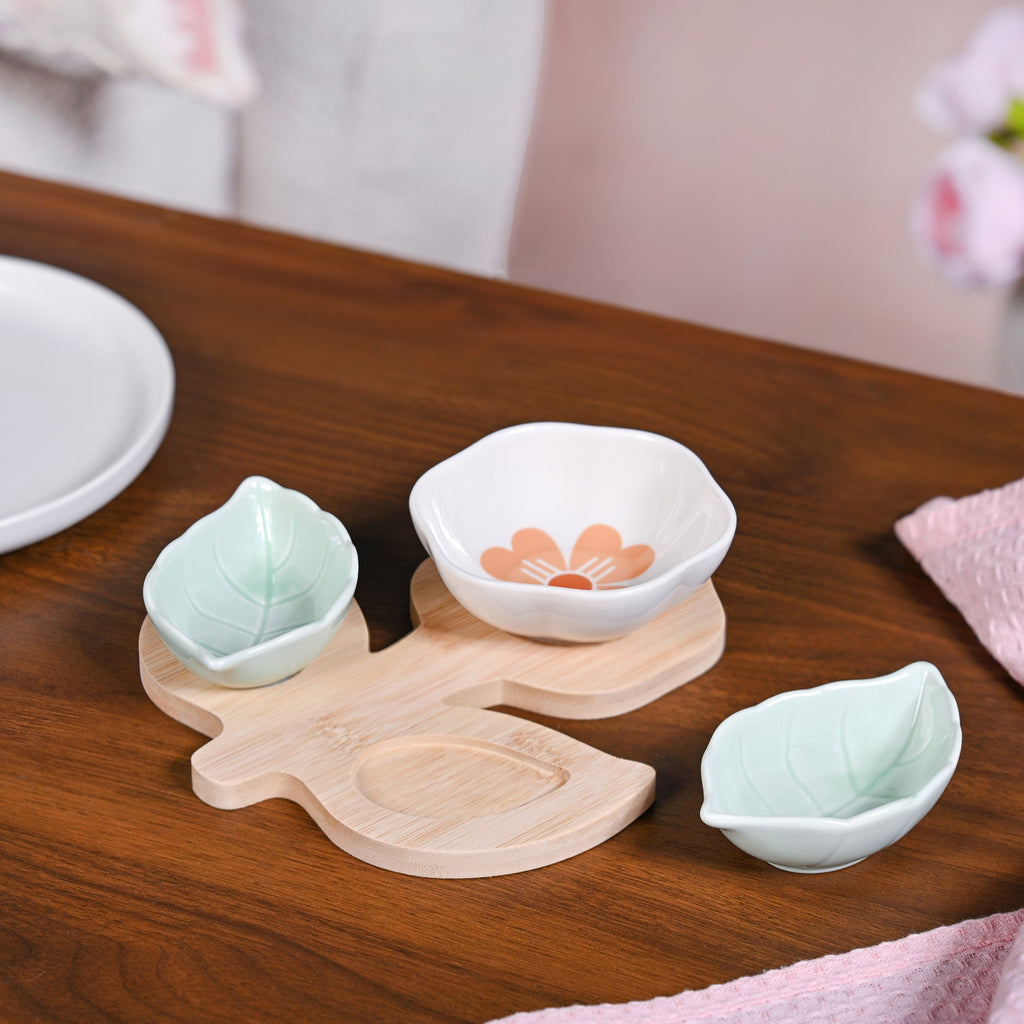 Flower Leaf Snack Platter Set Nestasia