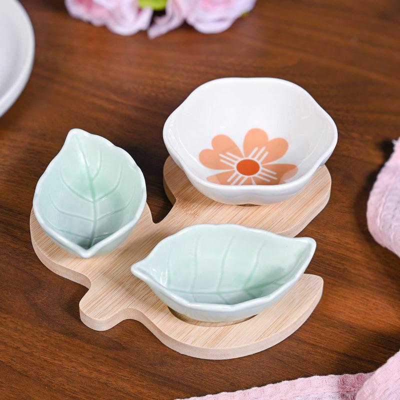 Flower Leaf Snack Platter Set Nestasia