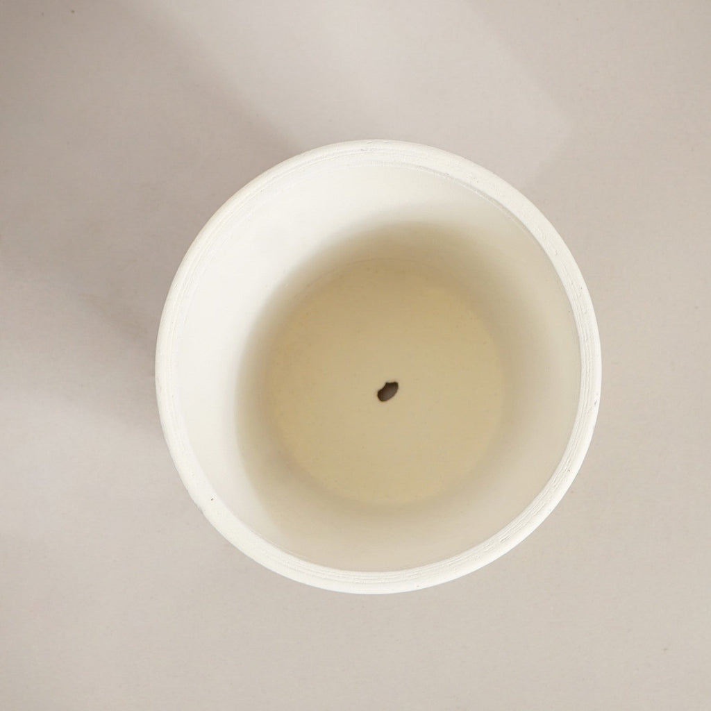 TerraGold Planters With Metal Stand Cream White Nestasia