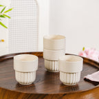Ivory Cream Stackable Cup Set Of 4 280ml Nestasia
