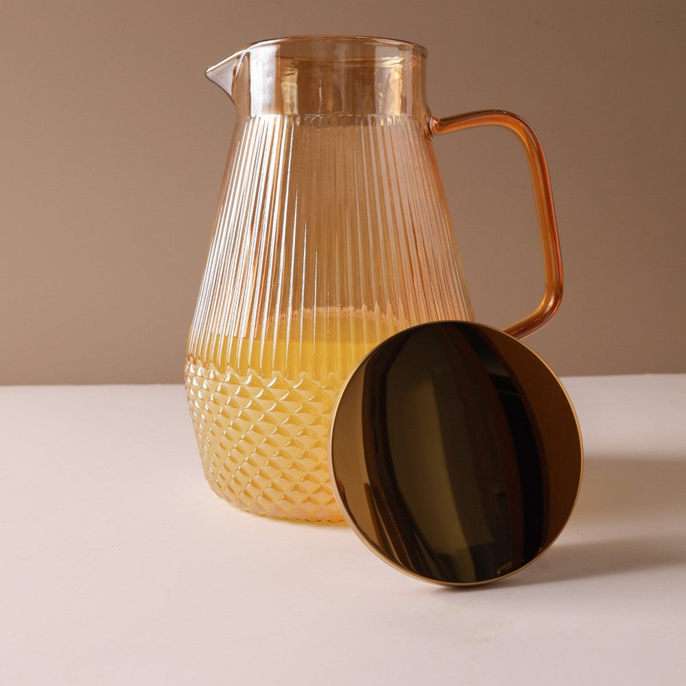 Classic Glass Tea Set of 5- Amber Nestasia