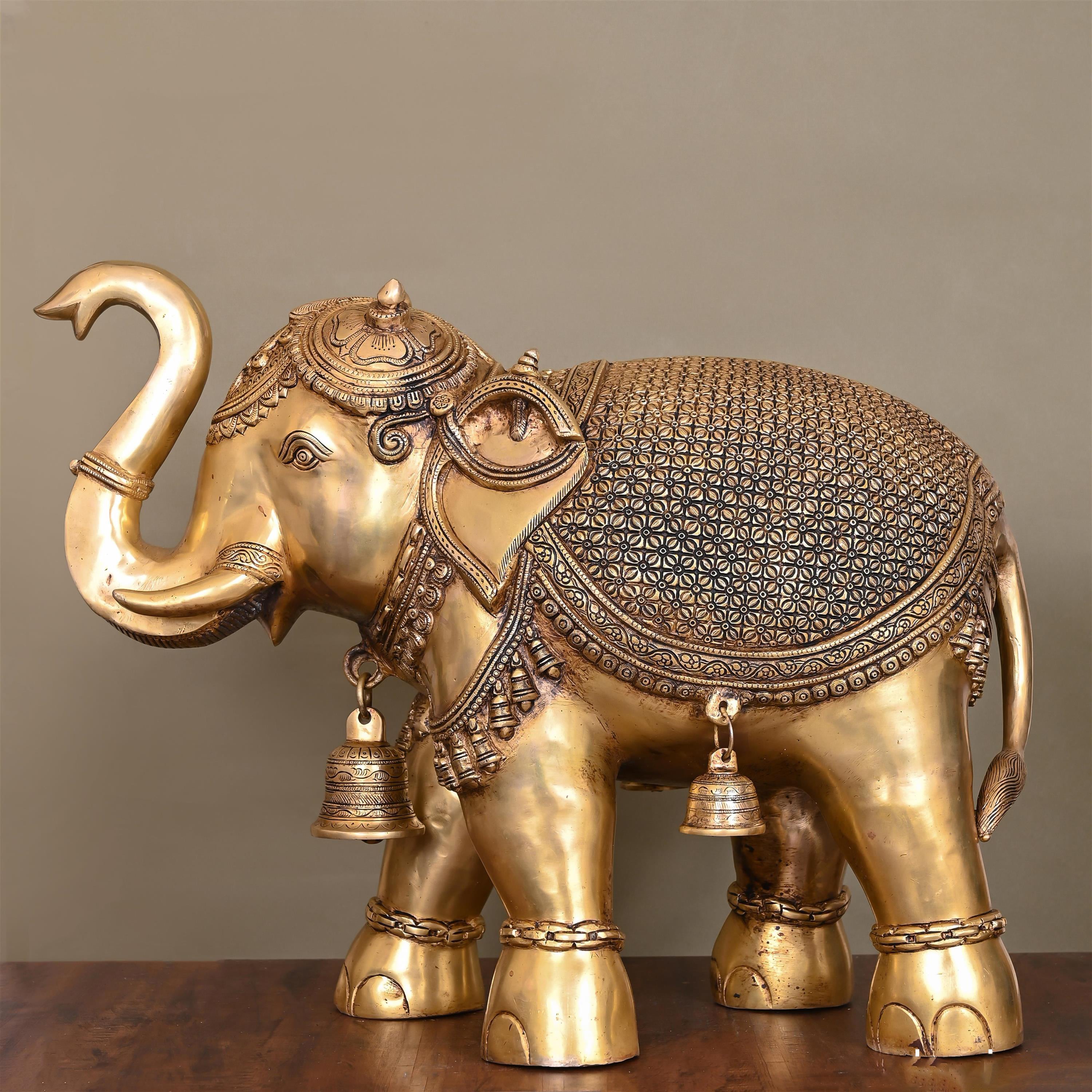 Brass Royal Elephant Statue (19 Inch) Vedansh Craft