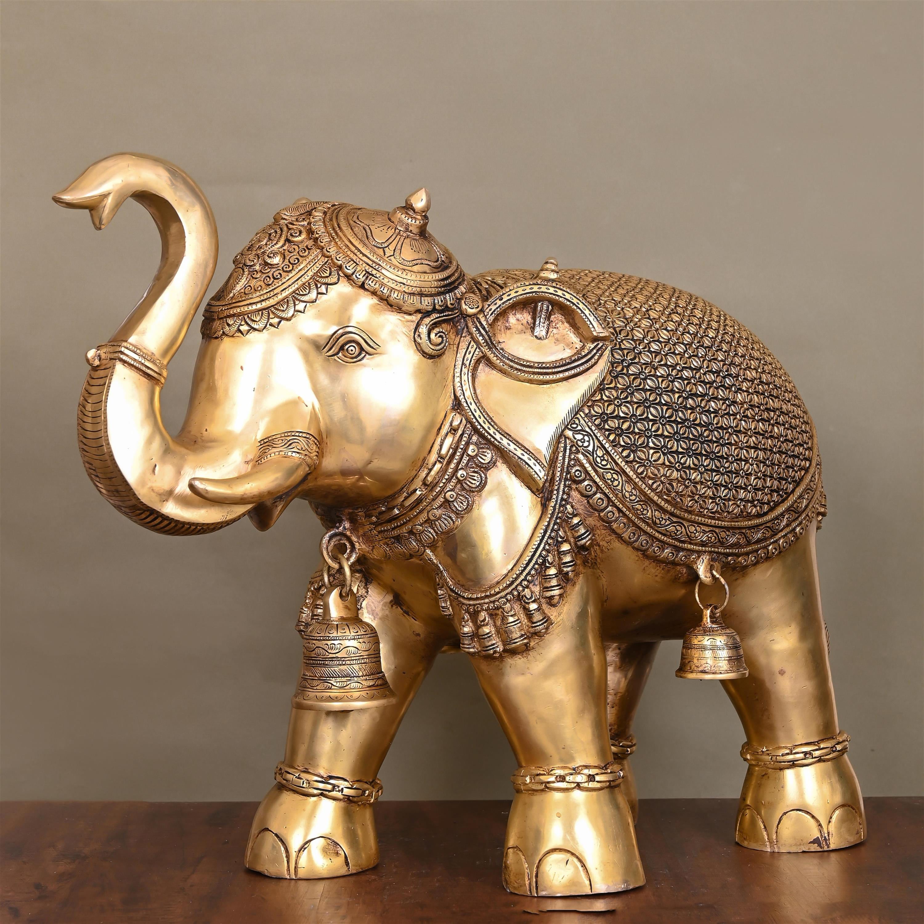 Brass Royal Elephant Statue (19 Inch) Vedansh Craft
