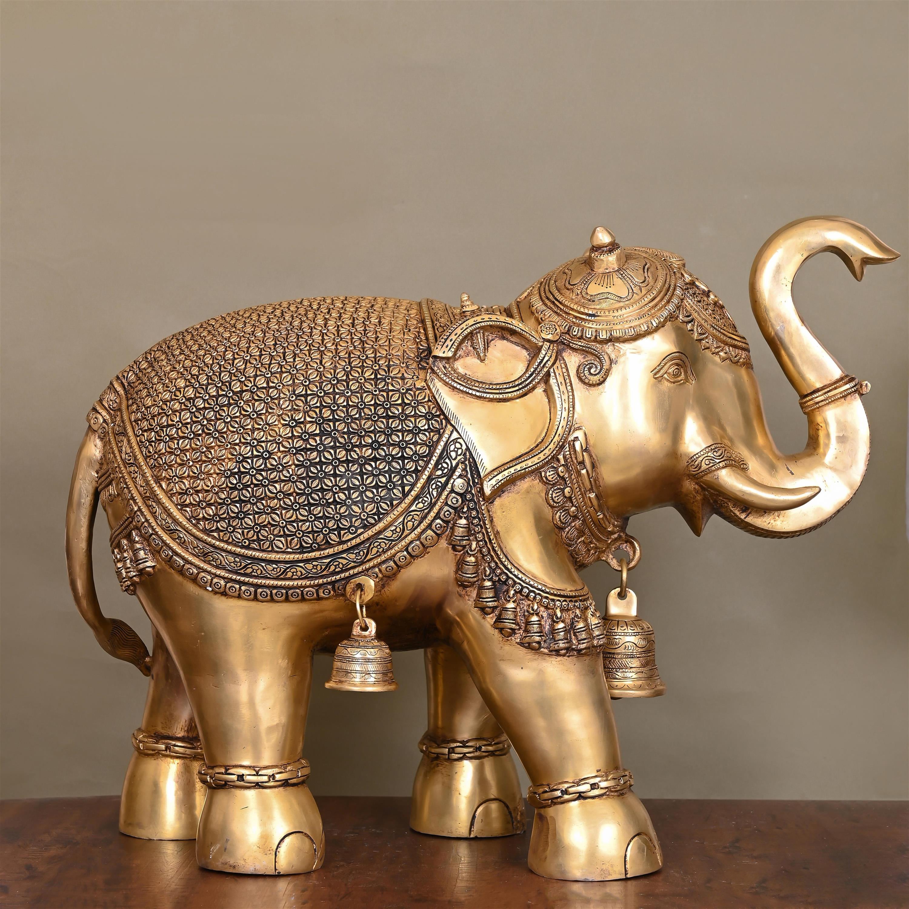 Brass Royal Elephant Statue (19 Inch) Vedansh Craft