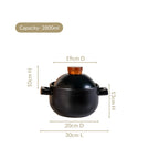 Claymist Black Cooking Pot With Lid 2800ml Nestasia