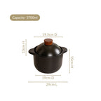 Maison Black Ceramic Cooking Pot With Lid 3700ml Nestasia
