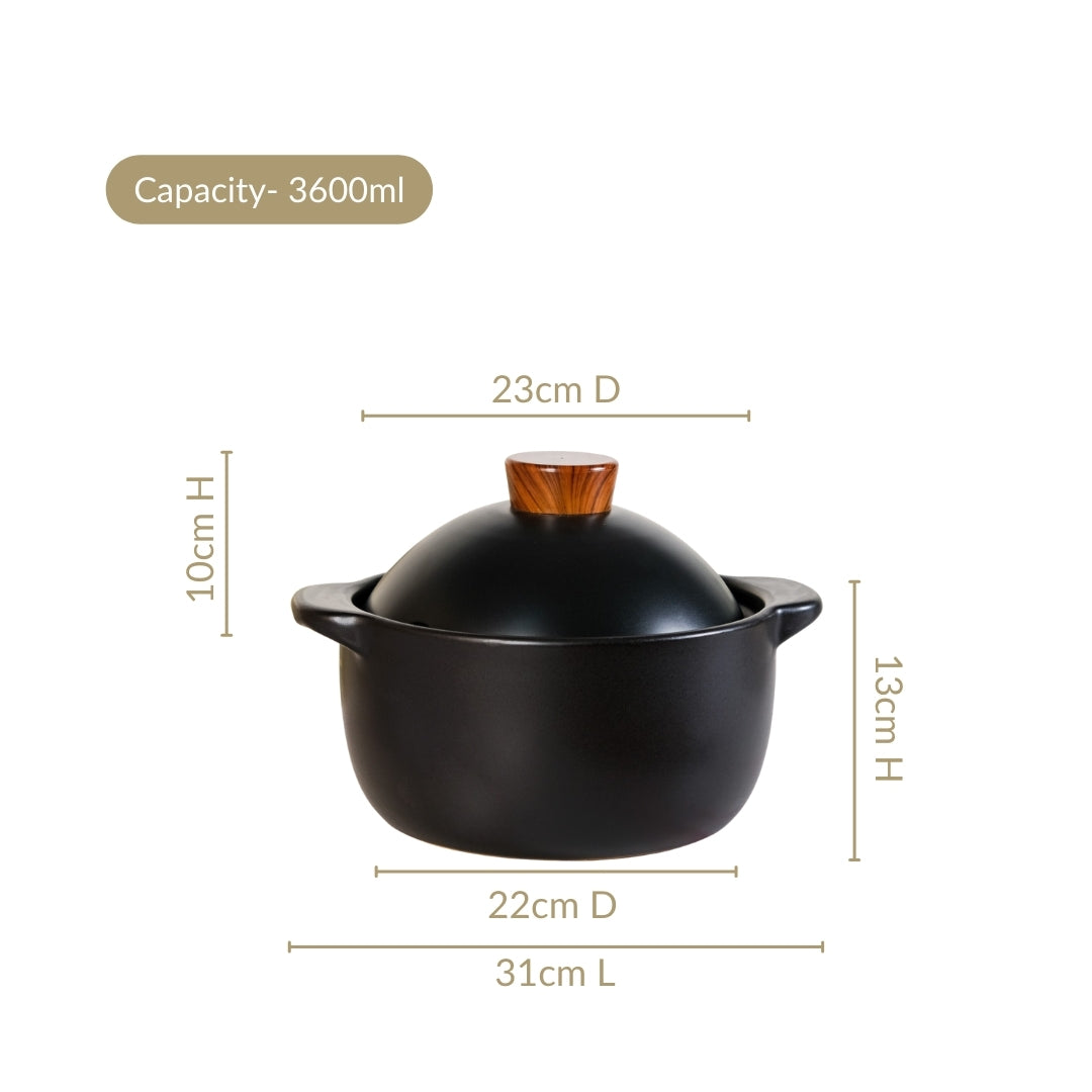 Maison Black Stew Pot 3600ml Nestasia