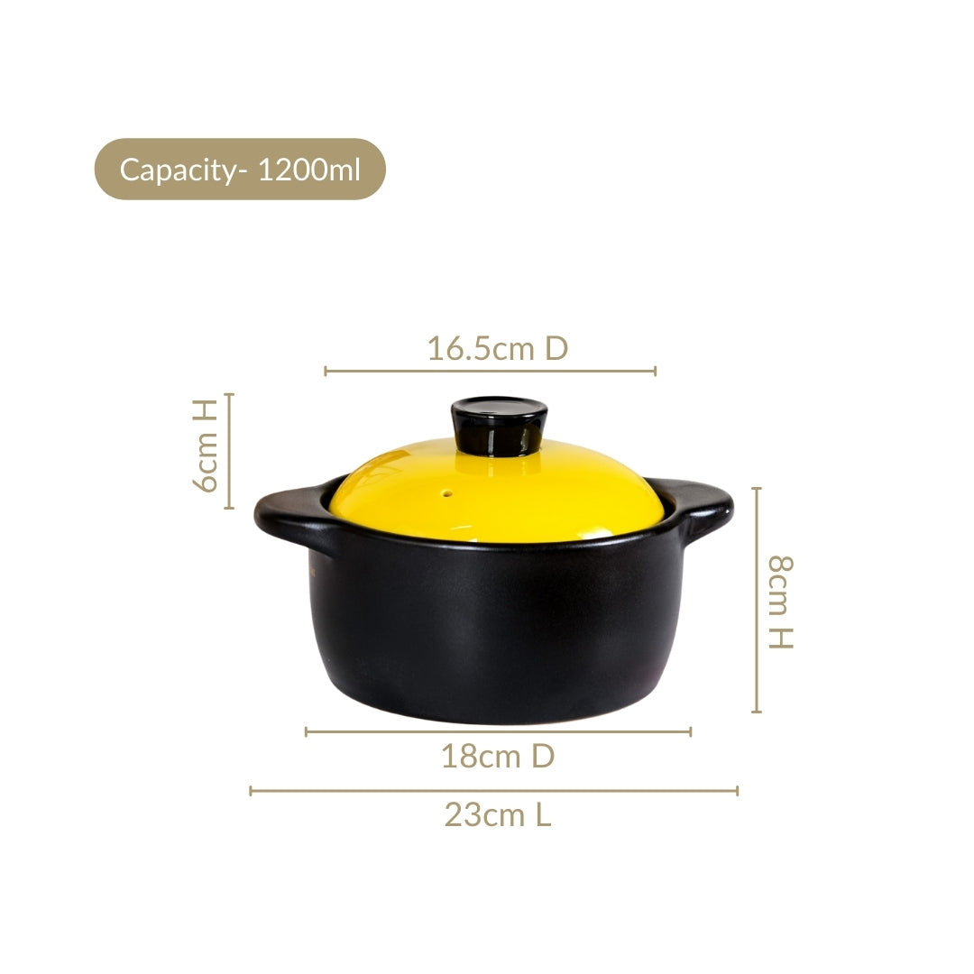 Limonelle Ceramic Cooking Pot With Lid 1200ml Nestasia